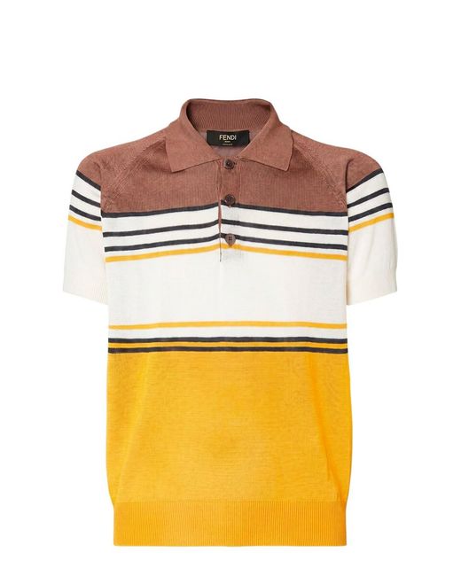 Fendi Orange Polo Maxi Stripes for men