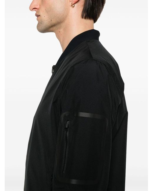 Herno Black Advanced Windstopper Bomber Raincoat For for men
