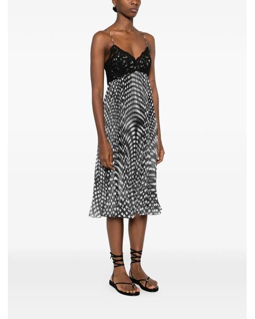 Ermanno Scervino Black Lace-Panel Midi Dress