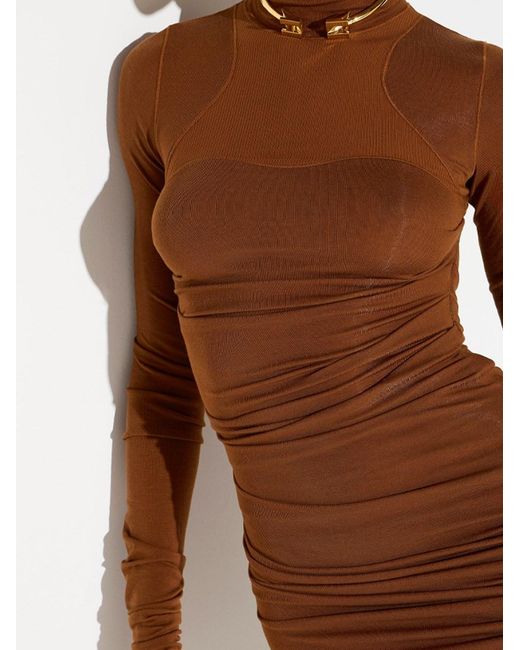 Elisabetta Franchi Brown Dress