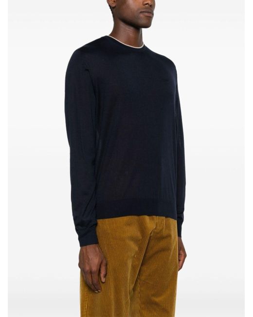 Prada Blue Round-Neck Sweater for men