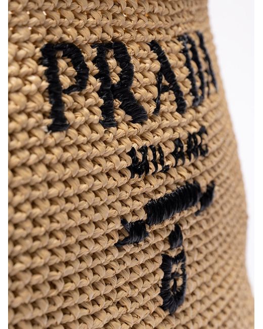 Crochet Tote Bag di Prada in White