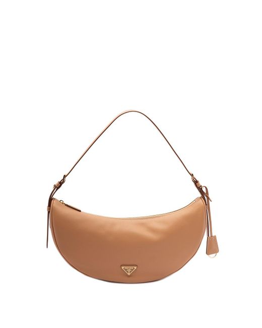 Prada White Demi-Lune' Large Shoulder Bag