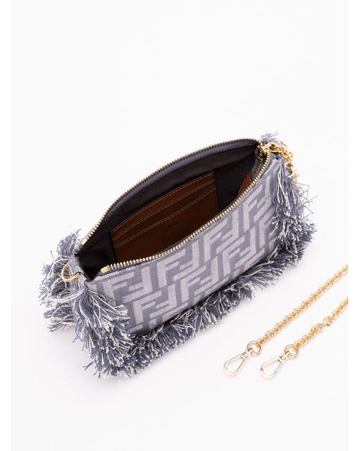 Fendi White 'Ff Baguette' Pouch