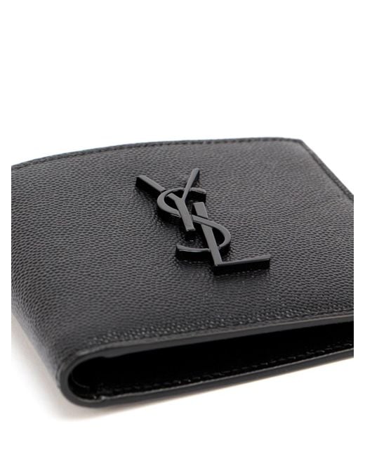 Saint Laurent Black 'Cassandre' East/West Wallet for men