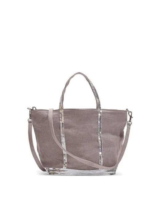 Vanessa Bruno Gray Linen Small Zipped Cabas Tote