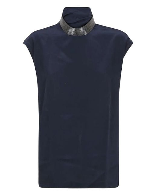 Brunello Cucinelli Blue Blouse