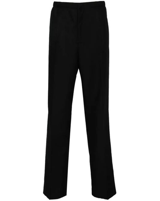 Fendi Black Virgin-wool Tapered Trousers for men
