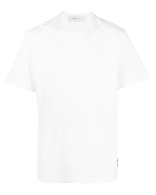 Golden Goose Deluxe Brand White Logo T-shirt In Cotton for men