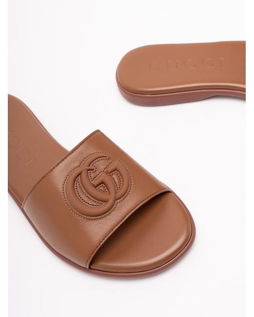 Gucci Brown 'Vitto' Slides