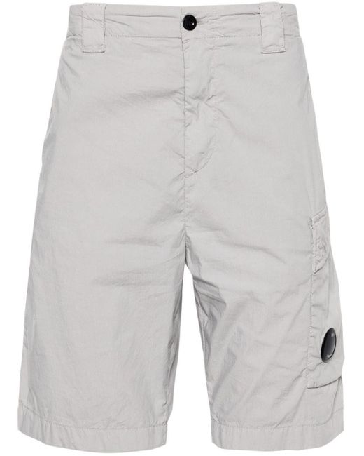 C P Company Gray `50 Fili Stretch` Cargo Shorts for men
