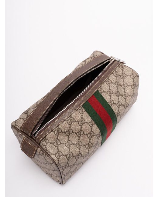 Gucci `Gg Supreme` Toiletry Bag in Natural for Men Lyst