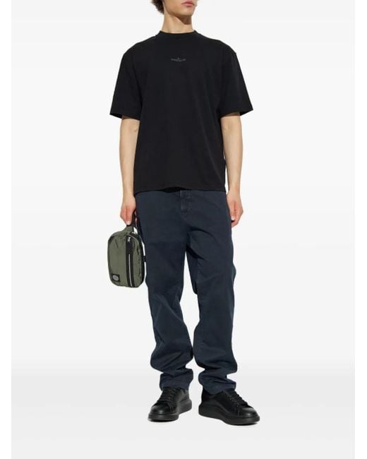 Stone Island Black Archive Logo Cotton T-Shirt for men