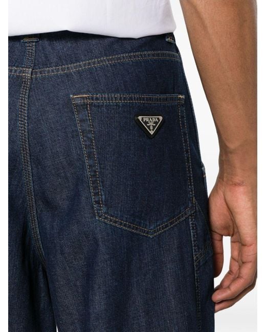 Prada Blue Washed Denim Jeans for men
