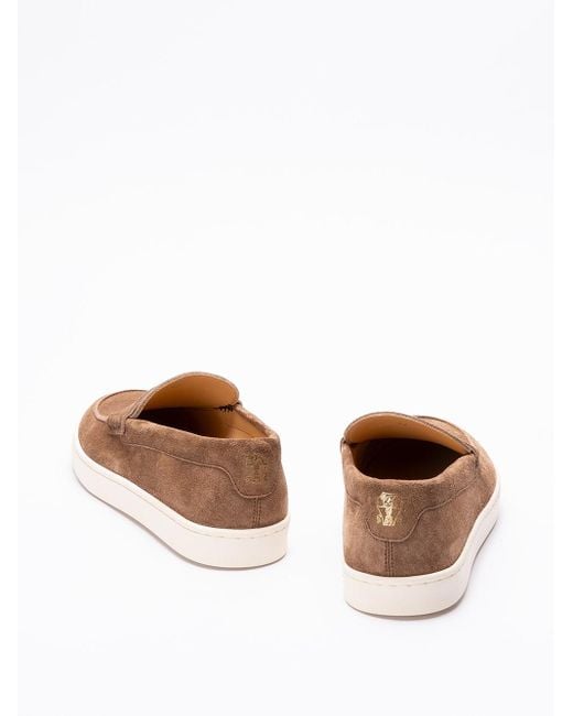 Brunello Cucinelli Brown Slip-On Shoes for men