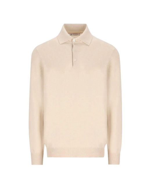 Brunello Cucinelli White Cashmere Sweater for men