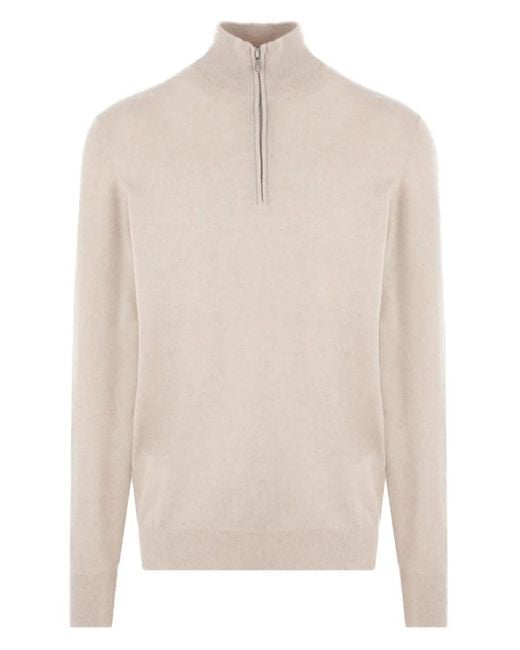 Brunello Cucinelli White Cashmere Sweater for men