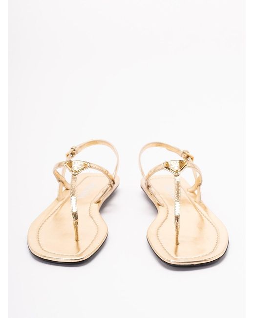 Prada White Leather Flat Sandals