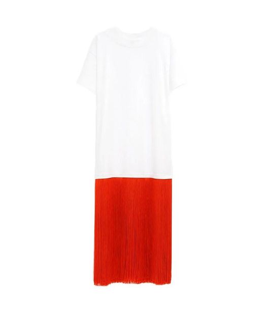 Alaïa Red Fringed T-Shirt