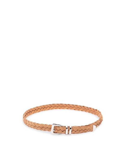 Brunello Cucinelli White Calfskin Belt for men