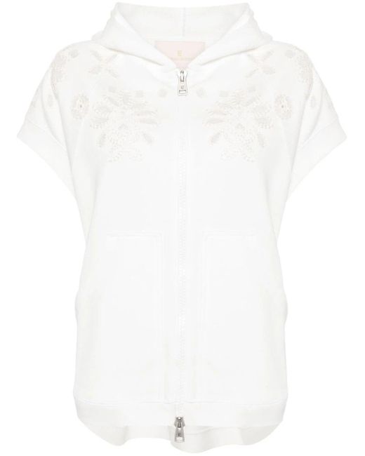 Ermanno Scervino White Cut Out-detail Hoodie