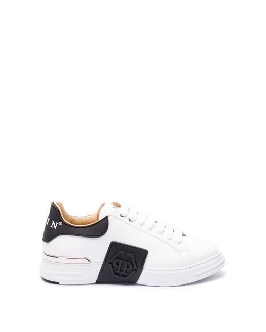 Philipp Plein White `Hexagon` Low-Top Sneakers for men