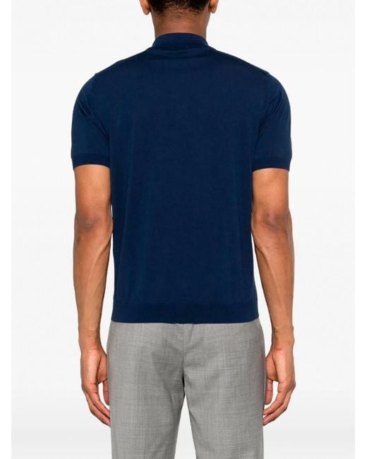Drumohr Blue Logo Polo for men