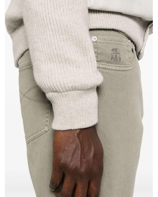 Brunello Cucinelli Gray Five-Pocket Jeans for men