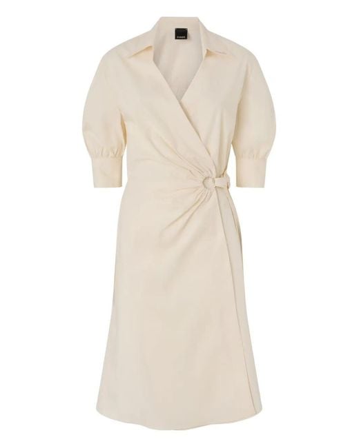 Pinko Natural Cream Dress With Waist Tie