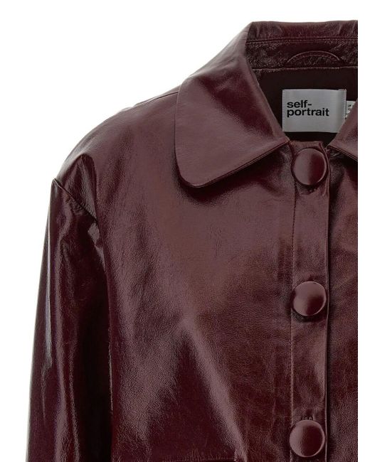 Self-Portrait Brown Leather Jacket
