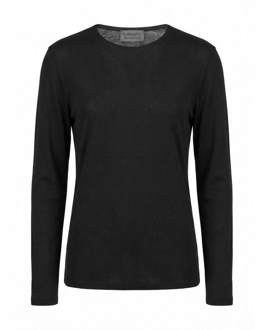 Purotatto Black Round Neck Double Sweater