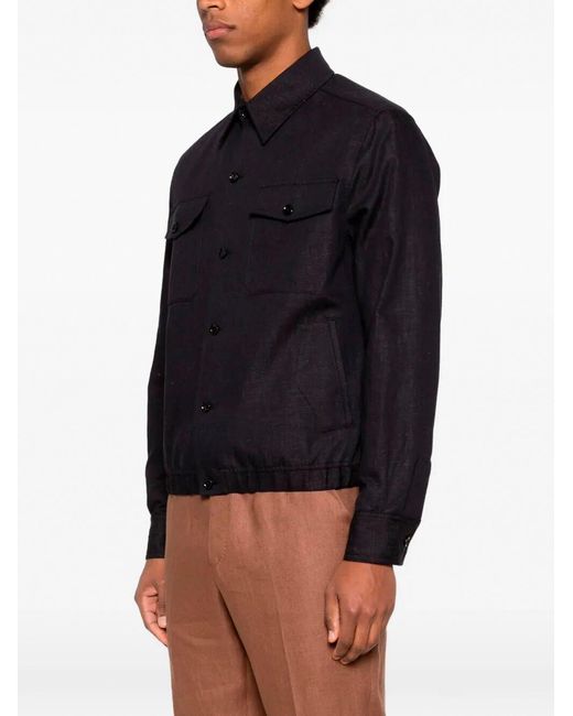 Lardini Black Shirt Jacket for men