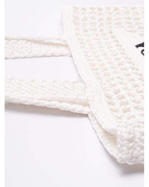 Prada White Crochet Tote