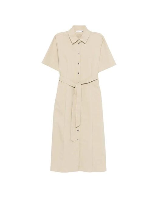 Patrizia Pepe White Belted Shirt Midi Dress