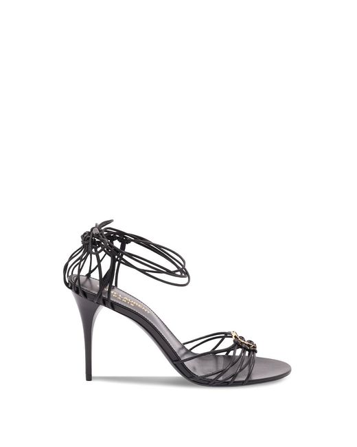 Saint Laurent White 'Babylone' Sandals