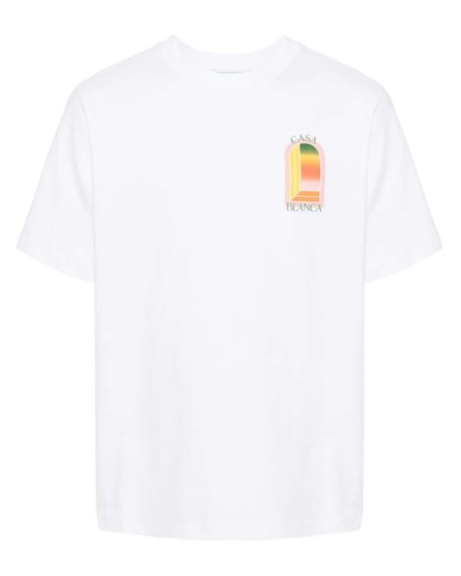 Casablancabrand White `Gradient Arch Logo` Printed T-Shirt for men