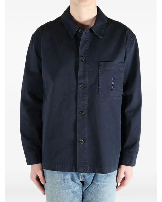 Saint Laurent Blue Cotton Overshirt for men