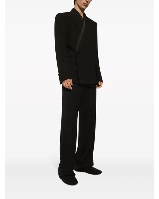 Dolce & Gabbana Black Wrap-design Blazer for men