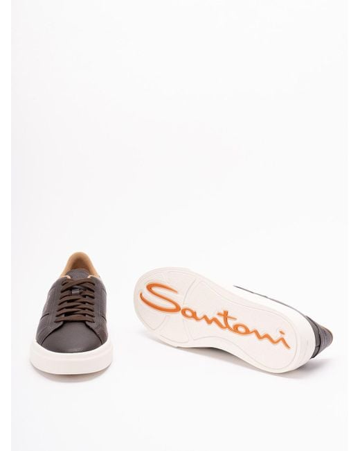 Santoni Brown 'Dbs' Sneakers for men