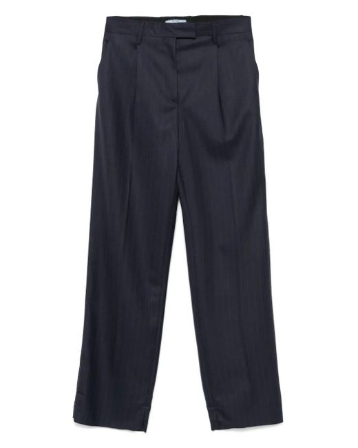 Prada Blue Pinstriped Trousers