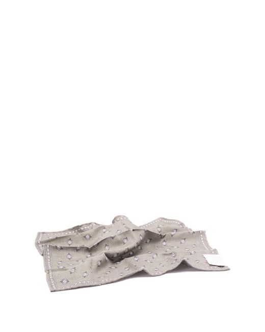 Brunello Cucinelli Gray Pocket Square for men