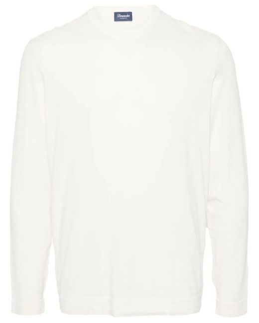 Drumohr White Long Sleeve T-Shirt for men