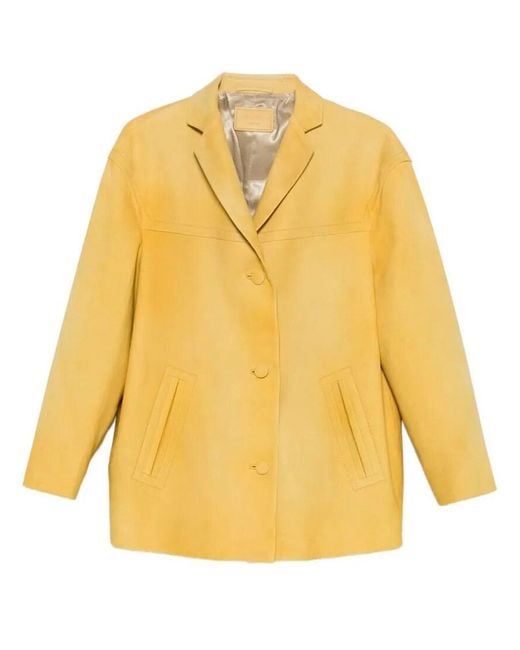 Prada Yellow Leather Jacket