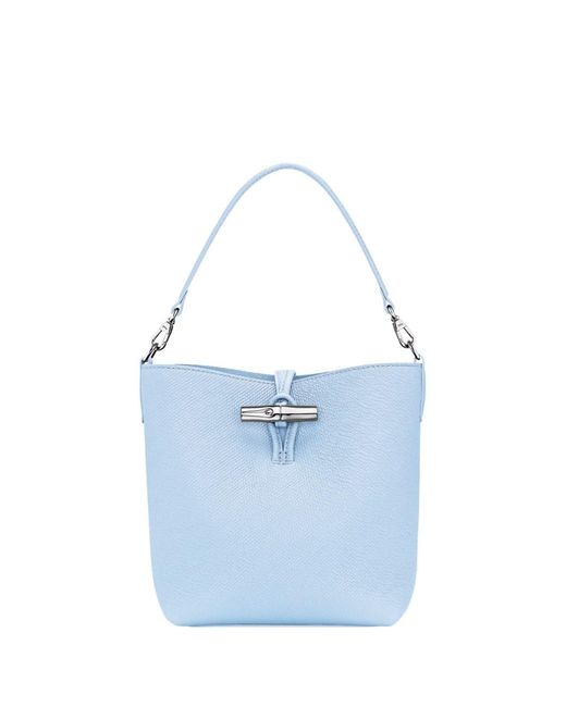 Longchamp Blue 'Le Roseau' Extra Small Bucket Bag