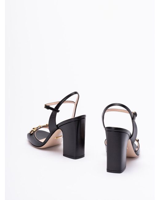 Gucci White `Lady Horsebit` Sandals