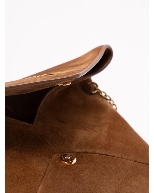 Saint Laurent Brown 'Cassandre' Small Chain Pouch