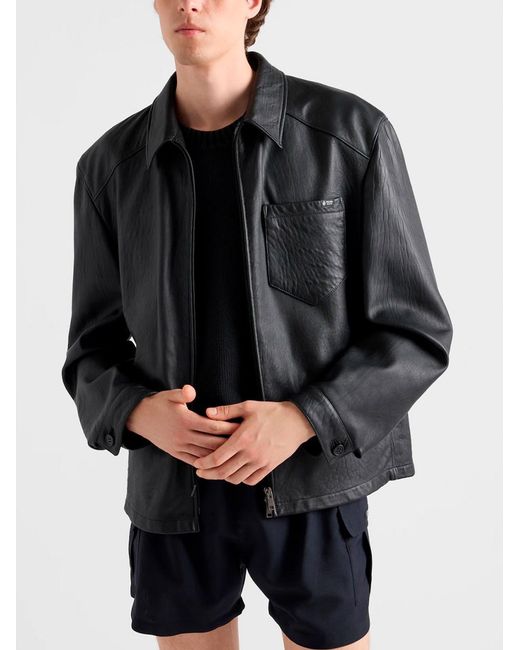 Prada Black Leather Jacket for men