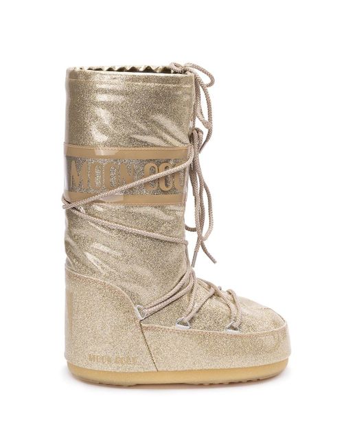 Moon Boot Natural 'icon Glitter' Snow Boots