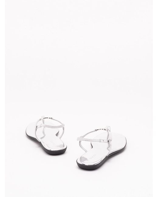 Gucci White 'Gg Ease' Sandals