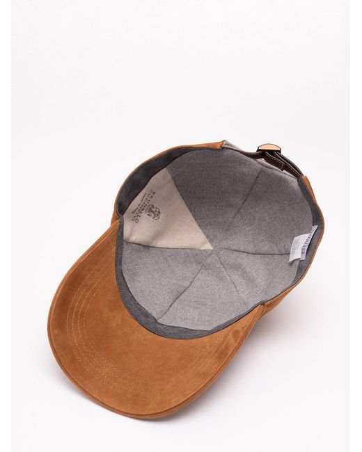 Brunello Cucinelli Brown Baseball Cap for men